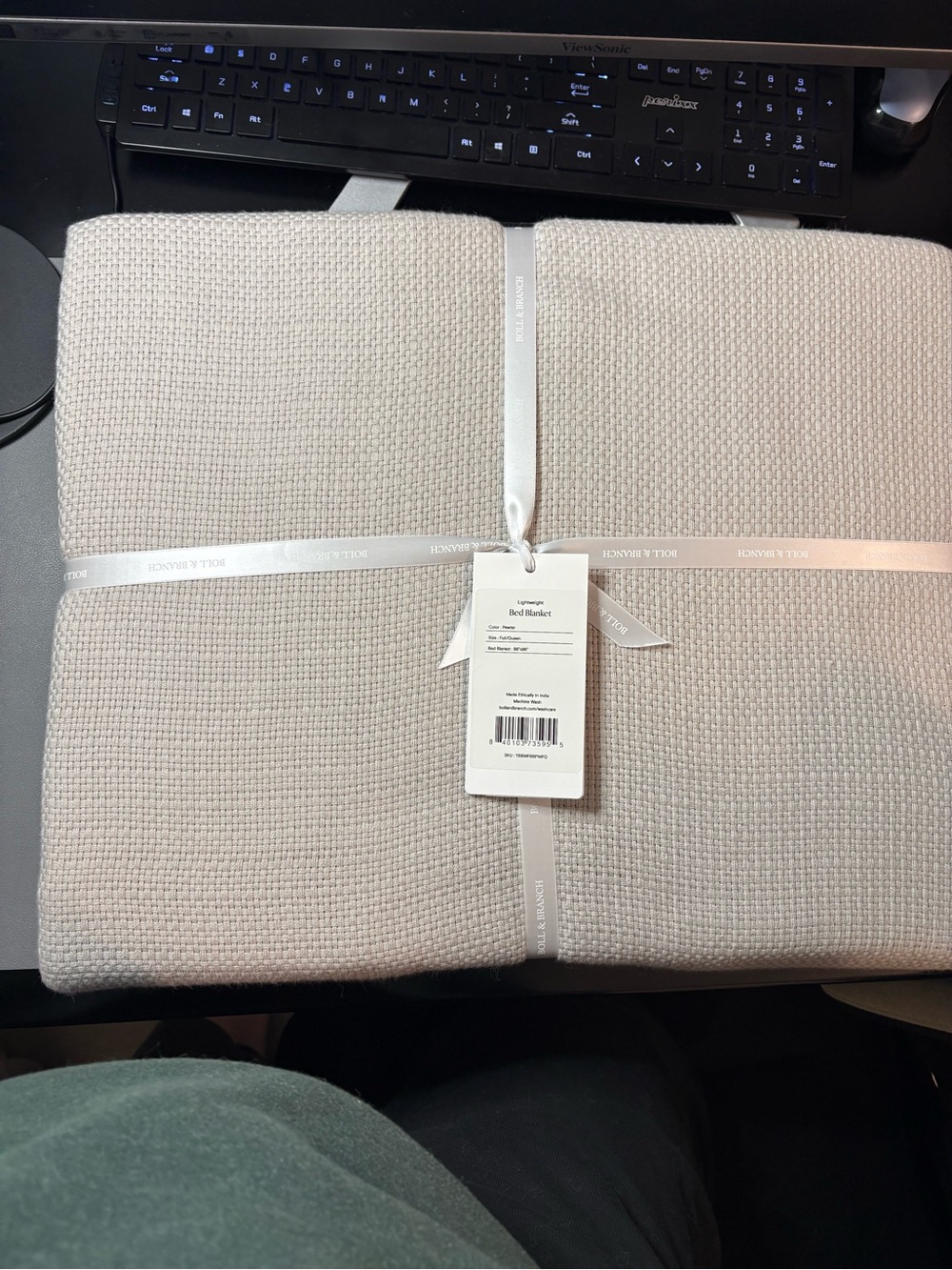 Boll & Branch Lightweight Bed Blanket - Pewter - Picture 2 of 4